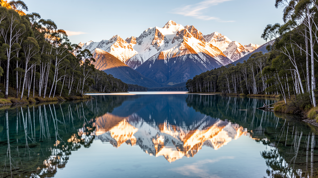 New Zealand mountain and lake scenery